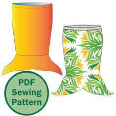 an image of a sewing pattern for a hat and footwear with the words pdf sewing pattern below it