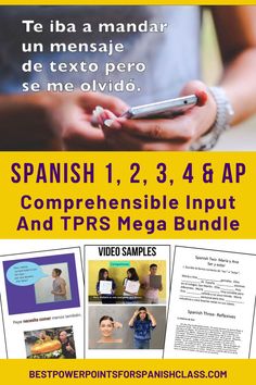 the spanish flyer for an event with pictures of people using their cell phones and texting