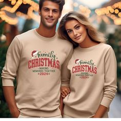 Get ready to make the holidays unforgettable with our custom couple's Christmas hoodie set, perfect for couples or families! These matching hoodies are not only cozy but also add a unique touch with your family name proudly displayed on the right sleeve. It's a stylish and eye-catching way to celebrate togetherness this holiday season. Crafted from a high-quality blend of 60% polyester and 40% cotton, these hoodies offer the perfect balance of comfort and durability. Plus, with fast delivery, yo Christmas Hoodies Family, Family Hoodie, Matching Hoodies, Christmas Matching, Matching Sweatshirts, Les Couples, Christmas Hoodie, Hoodie Set, Christmas Couple