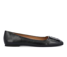 The Zimia flats from Journee Collection are so timeless and stylish you'll want to wear them everywhere. With its luxe vegan leather, hardware detail, and soft square toe, this style is sure to become a favorite. A 4 mm Tru Comfort Foam™ insole makes them super comfortable and supportive even on long days. Luxe Vegan Leather upper, Slip-on entry, Flat, Soft square toe, Tru Comfort Foam™ insole, Man-made outsole, Loafer style with Hardware detail | Women's Journee Collection Zimia Flats Shoes in Business Flats With Square Toe For Fall, Chic Ballet Flats For Business, Chic Ballet Flats For Business With Flat Heel, Pointed Toe Flats With Buckle Closure For Workwear, Chic Flats With Buckle Closure For Business, Business Flats With Buckle Closure, Square Toe Flats With Buckle Closure For Work, Leather Pointed Toe Flats With Buckle For Work, Sleek Flats For Work