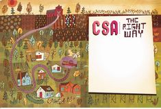 an image of a painting with the words csa on it and a map in front of it