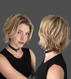 Short Blonde Shaggy Bob, Bob Hairstyle No Bangs, Layered Medium Blonde Hair, Meg Ryan 90s Hair, Short Layered Hair For Women, Short Elven Hair, Shaggy Short Straight Hair, Short Layered Haircuts Chin Length, Short Layered Fine Hair