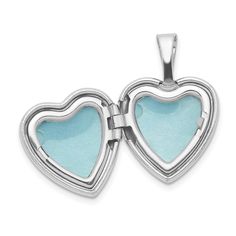 Sterling Silver Rhodium-plated Floral Heart Wings 12mm Heart LocketSterling, at over 92% silver, is quite pure. Perhaps this metals most remarkable attribute is the way it ages. Silver patinas so beautifully that designers often exaggerate the quality, incorporating recesses protected from the natural polishing of everyday wear and even pre-oxidizing the surface.Designed with YOU in mind: Using our years of experience providing the top quality jewelry through our stores in Northern Florida, we h Diamond Angel, Picture Pendant, Photo Locket Necklace, Photo Pendant, Locket Charms, Photo Locket, Diamond Star, Sterling Silver Flowers, Design Graphics