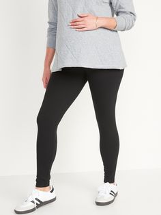 Pack includes 2 pairs of full panel leggings.  Elasticized full panel waistband.  Soft-washed, lightweight jersey, with comfortable stretch.  Full panel waistband stretches over the belly for max support.  Fitted through hip and thigh.  Skinny leg.  Maternity full panel leggings hit at ankle.  27" inseam. Machine wash cold, tumble dry low. Panel Leggings, Old Navy Maternity, Womens Maternity, Jack Black, Old Navy, Leggings, Navy, Pants, Black