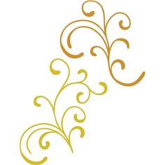 an ornate design with swirls and leaves in gold on a white background for use as a stencil