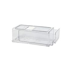 a clear plastic box with two compartments