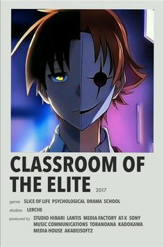 the poster for classroom of the lite shows an anime character with red hair and yellow eyes