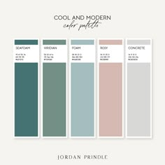 the color palette for jordan pendle's new book, cool and modern