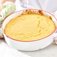 a close up of a casserole dish on a table