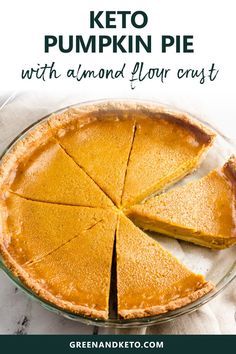 keto pumpkin pie with almond flour crust