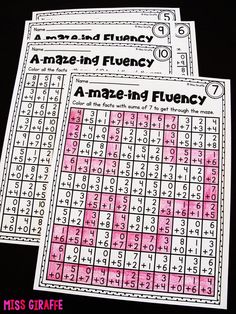 two pink and white printable puzzles for kids to practice numbers on the same sheet