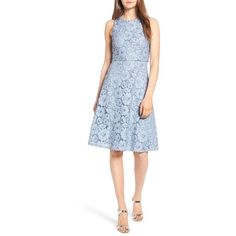 Women's Soprano Popover Lace Dress (185 SAR) ❤ liked on Polyvore featuring dresses, dusty blue, summer cocktail dresses, summer dresses, lace cocktail dress, a line dress and blue lace dress Summer Cocktail Dress, Dress The Population, Cocktail Dress Lace, Featuring Dress, Blue Lace