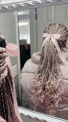 #braids #knotlessboxbraids #blondehaircolor #pinkhair #brownhair #hair #blackgirlshairstyles #pink #aesthetic #blonde #coquette #girly #maintenance Neapolitan Braids, Blonde Coquette, Aesthetic Blonde, Pink Blonde, Girly Hairstyles, Cute Box Braids, Blonde Braids, Quick Weave Hairstyles