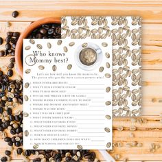 a recipe book with coffee beans on it