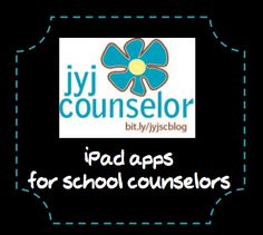 the ipad app for school counserors is displayed in front of a black background