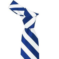 Every man should own a classic collegiate striped tie or two. Its ease of pairing with dress shirts and suits alike has made this design a timeless favorite over the years and a must have for school and business attire. Try it in this royal blue and white color combination and add the available matching pocket square for that finishing touch. Also available in self-tie and pre-tied bow ties, socks, suspenders, boys' sizes and more. This is a regular length and width necktie, so it's a standard t Must Have For School, Every Man Should Own, Boys Ties, Tall Men, Pre Tied Bow Tie, Matching Accessories, Striped Tie, White Tie, Every Man