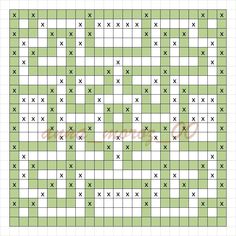 the crossword puzzle is shown with green squares and white crosses on each one side