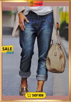 Loosen Denim Casual Jeans Spring Baggy Dark Wash Cropped Jeans, Casual Cropped Jeans For Everyday In Fall, Casual Everyday Cropped Jeans With Pockets, Baggy Cropped Denim Jeans For Fall, Casual Baggy Dark Wash Cropped Jeans, Casual Baggy Cropped Jeans In Dark Wash, Casual Dark Wash Cropped Jeans For Fall, Casual Blue Cropped Jeans For Fall, Baggy Casual Cropped Denim Jeans