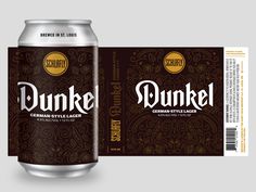 a can of dunkel german style lager beer