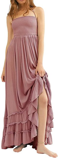 R.Vivimos Womens Summer Cotton Sexy Blackless Long Dresses (Small, Mauve) at Amazon Women’s Clothing store Revealing Dresses, Backless Long Dress, Revealing Dress, Best Summer Dresses, Summer Boho, Beige Dresses, Tall Women, Long Dresses