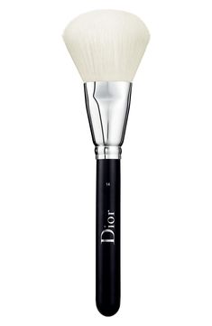 What it is: A brush with a soft, round shape and layered tapered fibers that lightly deposit powder on the face for an even finish in a single sweep.What it does: Drawing inspiration from backstage Dior runway shows, the powder brush is designed for perfect, simple makeup application and is the ideal tool for use with powders and powder foundation. This soft brush with extremely fine synthetic fibers delivers flawless, controlled application in a single stroke.How to use: Use with powder product Dior Backstage Powder, Dior Powder, Dior Runway, Dior Cosmetics, Dior Makeup, Dior Beauty, Mascara Facial, Concealer Brush, Makeup Items