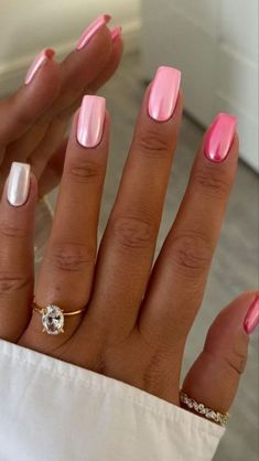 Old Money Nails, Money Nails, Pink Ombre Nails, Elegant Nail, Pink Gel, Bright Nails, Her Nails, Classy Nails