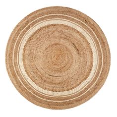 the round rug is made from natural materials