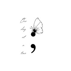 a black and white drawing of a butterfly with the words one day at a time