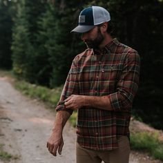 Fairbanks Flannel Shirt | Hunstman Man In Flannel Aesthetic, Mens Clothing Photoshoot, Flannel Mens Outfits, Mens Fall Aesthetic, Cotton Flannel Shirt For Fall Outdoor Activities, Cotton Flannel Shirt For Outdoor Activities In Fall, Classic Flannel Shirt For Outdoor, Classic Plaid Shirt For Outdoor, Rugged Cotton Outdoor Shirt