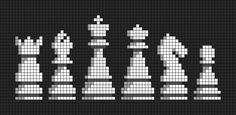 a black and white chess board with different pieces