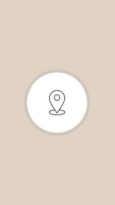 a white circle with an image of a map pin on it's center line