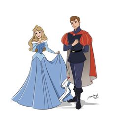 a man and woman dressed up as disney princesses, standing next to each other