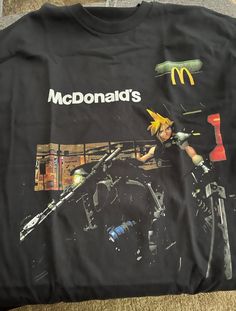 McDonald  s Final Fantasy Kai Cloud Strife Maccas Run Tee Shirt Outfit Easy 30 day return policy Mlp Shirt, Mcdonalds Shirt, Mens Rave Outfits, Street Wear Men, Silly Shirts, Outfit Boards, Tee Shirt Outfit, Silly Shirt, Cloud Strife