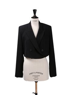 Tuxedo style chic blazer in cropped length. Overlap at front with button details and low plunging neckline with collar. Button detailing at cuffs. Great to dress up or down. Model is in MINUSEY ONE SIZE. ✔️ Free worldwide express shipping over $100✔️ Loved by 6,500+ customers✔️ Limited edition collections, maximum style⠀⠀⠀⠀⠀⠀⠀⠀⠀Stay ahead of the trend with can’t-find-anywhere-else staples. Your closet will thank you 💕* MINUSEY ONE SIZE = EU 34-36, US 2-6* 100% Polyester* Dry clean* Made in Korea - Model Height: 172cm/5'7" (US 2, EU 34) Trendy Cropped Formal Blazer, Spring Semi-formal Cropped Jacket With Suit Collar, Semi-formal Cropped Spring Blazer, Semi-formal Spring Cropped Jacket With Suit Collar, Semi-formal Cropped Blazer For Spring, Trendy Cropped Blazer For Formal Occasions, Semi-formal Cropped Jacket With Suit Collar For Spring, Chic Formal Cropped Top, Fitted Double-breasted Trendy Cropped Jacket