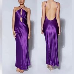 Questions? Leave A Comment Below! Dark Purple Tight Long Dress, Backless Purple Satin Dress, Purple Formal Dress Tight, Bright Purple Dress Long, Purple Gala Dress Silk, Purple Long Slim Dress, Purple Silk Bodycon Dress, Silk Violet Dress, Dark Purple Dress