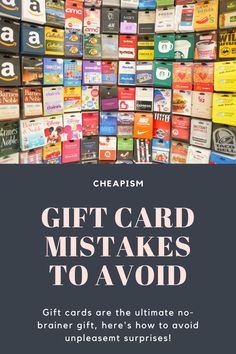 a pile of cards with the words gift card mistakes to avoid