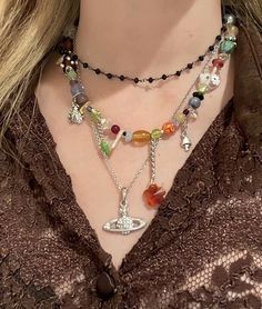 Grunge Necklaces, Grunge Accessories, Indie Jewelry, Downtown Girl, Hippie Jewelry, Diy Crafts Jewelry, Fantasy Jewelry, Girly Jewelry