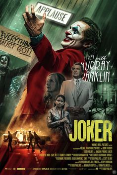 a movie poster for the film joker starring actors from all over the world in their costumes