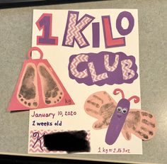 a child's poster with the words 1 kilo club written on it and two bugs