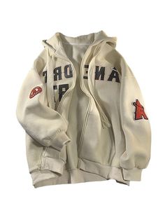 Zip Up Hoodie Women, Hoodies Y2k, Aesthetic Outfits Vintage, Hip Hop Hoodies, Vintage Letters, Embroidery Jacket, Boyfriend Outfit, Women Embroidery, Y2k Long Sleeve