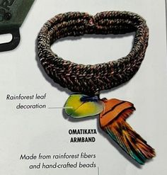 the instructions for how to make an oranguaya armband with beads and tassels