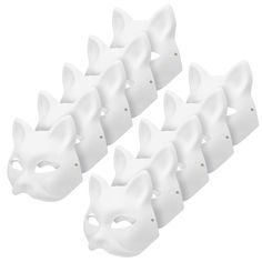 PRICES MAY VARY. 【CAT MASK & THERIAN MASK】2024 new upgrade cat maskwith blank design blank mask fox mask is made of high quality paper material, light weight, strong quality, not easy to deform and tear, can be used for a long time! If you are planning to join, it will be your best choice! The perfect white cat mask is very charming after coloring! 【CAT MASK & DIY CRAFT】Therian mask costume is made of easy-to-paint paper, give full play to your imagination, DIY the cat mask halloween mask into a Cat Mask Diy, Diy Halloween Masks, Paper Face Mask, Cat Masks, Jungle Animals Party, Blank Mask, Mask Paper, Animal Dress Up, Mascaras Halloween