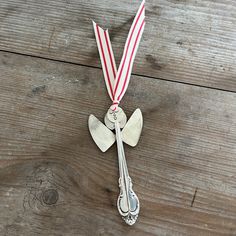 Artisan Angel Ornament - Upcycled Silverware Pieces - MALLORY - #5751 – Laughing Frog Studio Santa's Magic Key, Stamped Spoons, Mermaid Bracelet, Wedding Vases, Hair Accessories Gift, Monogram Necklace, Tools For Sale