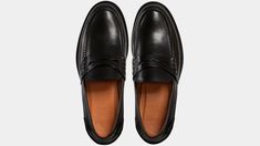 Men’s black leather winter Penny Loafers | Velasca Casual Black Goodyear Welted Loafers, Black Casual Loafers With Goodyear Welt, Classic Black Loafers With Vibram Sole, Masculine Leather Shoes For Work, Classic Leather Shoes With Vibram Sole, Classic Formal Loafers With Vibram Sole, Classic Leather Business Shoes With Vibram Sole, Classic Leather Shoes With Vibram Sole For Business, Business Leather Shoes With Vibram Sole