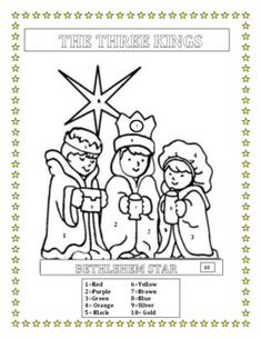 the three kings coloring page for children