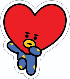 a heart shaped sticker with a teddy bear holding it's face in the shape of a heart