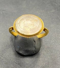 Very nice old antique natural crystal engraved with 20k solid gold seal ring Ancient Intaglio Rings, Ancient Style Engraved Gold Signet Ring, Ancient Style Yellow Gold Signet Ring Gift, Antique Gold Engraved Ring With Intaglio, Antique Gold Carved Signet Ring, Victorian Gold Carved Signet Ring, Ancient Yellow Gold Intaglio Ring, Victorian Style Gold Engraved Ring With Intaglio, Collectible Gold Intaglio Engraved Ring