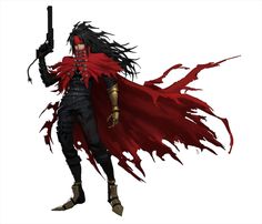 Valentine Character Design, Final Fantasy Vincent Valentine, Final Fantasy Vincent, Valentine Character, Vincent Valentine, Final Fantasy Artwork, Bizarre Art, Game Illustration