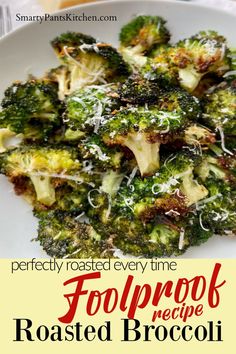 Roasted broccoli in bowl. Roasting Broccoli In Oven, Roasting Broccoli, Oven Broccoli, Easy Broccoli Recipes, Veggie Side Dish, Roasted Broccoli Recipe, How To Cook Broccoli, Vegetable Salad Recipes, Fresh Salad Recipes