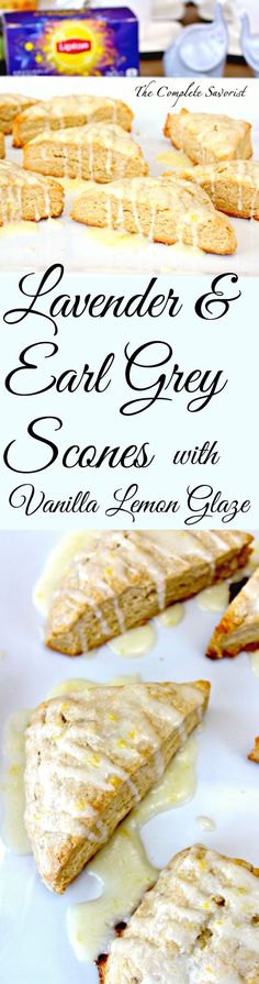 an advertisement for lemon and salt grey scones with vanilla syrup on the bottom is shown